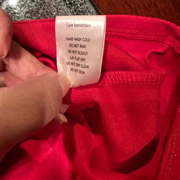 Emerald Sundae Womens Red Glitter Faux Wrap Party Mini Dress Juniors Size Large - Picture 12 of 16